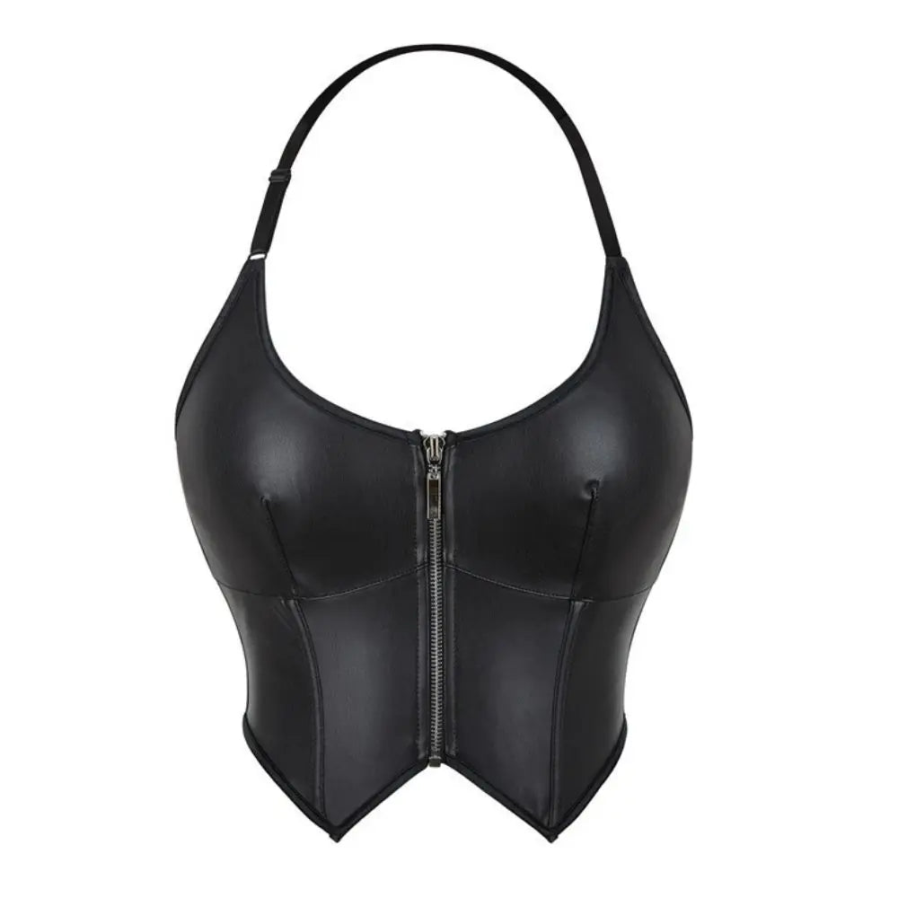 Halter-neck zipper slimmingstrapless and bracketed corset for women's shaping top
