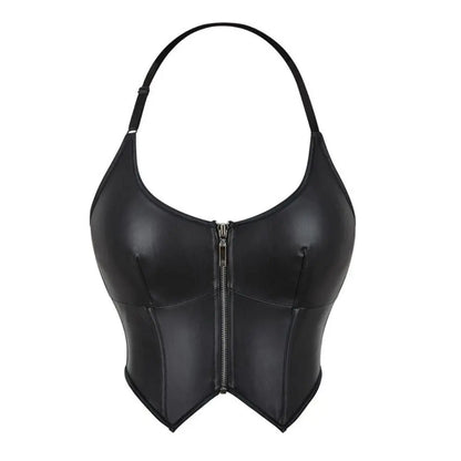 Halter-neck zipper slimmingstrapless and bracketed corset for women's shaping top