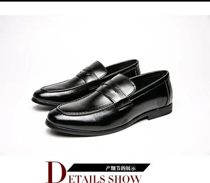High Quality Social Leather Shoes For Men Classic Casual Business Shoes Men Trend Men's Dress Shoes Office Loafers Male
