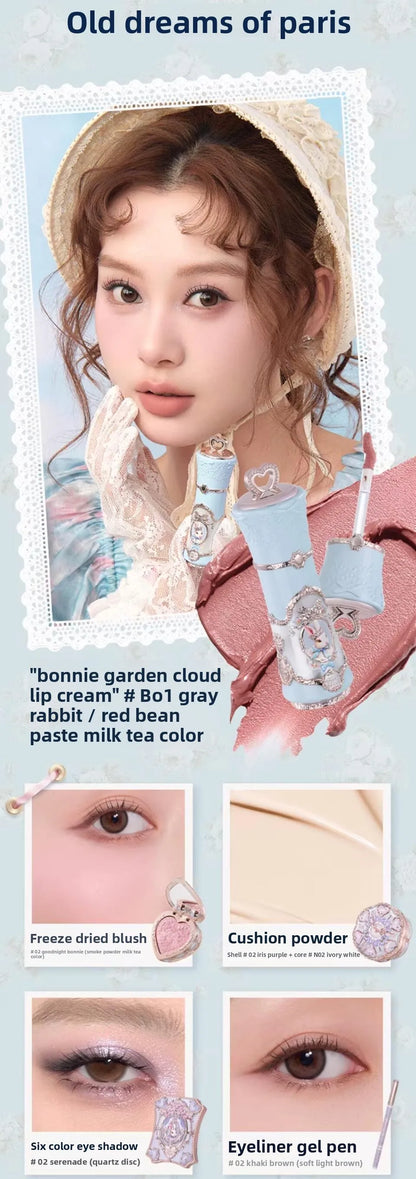 Garden Collection Lip Cream Blush Air Cushion CC Cream Liquid Foundation Eye Shadows Palette Makeup Set 10pcs