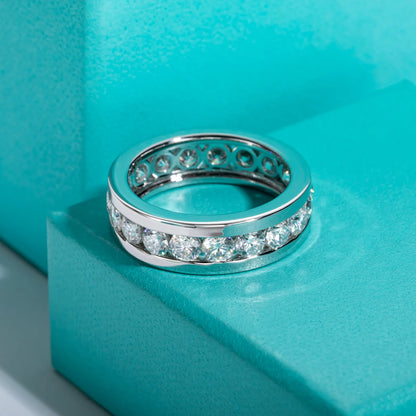 4mm Moissanite Wedding Band Ring S925 Sterling Silver Moissanites Eternity Band Ring Men Women Ring Jewelry Wholesale