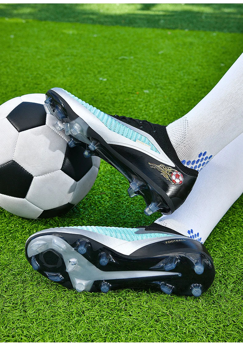 New Men Football Boots Outdoor Sport Boys Long Spikes Training Cleats Soccer Shoes Adult Non Slip Breathable Match Comfortable