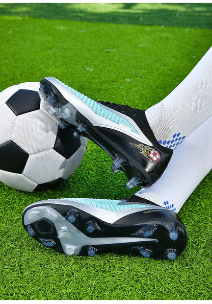 New Men Football Boots Outdoor Sport Boys Long Spikes Training Cleats Soccer Shoes Adult Non Slip Breathable Match Comfortable