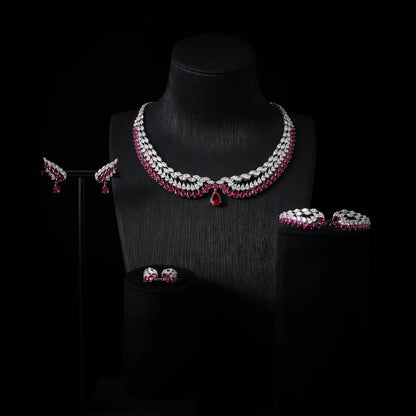 Luxury Bridal Cubic Zirconia Necklace Set for Women Dubai Jewelry Sets  Wed Jewelri Wedding & Engagement musulman ens