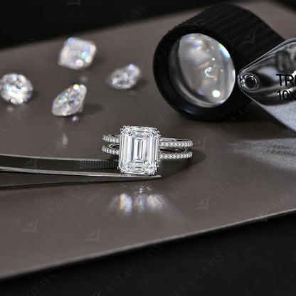 Emerald Cut 5CT Moissanite Diamond Ring for Women Men 11*9mm D VVS1 s925 Silver Wedding Bride Jewelry With Certificate