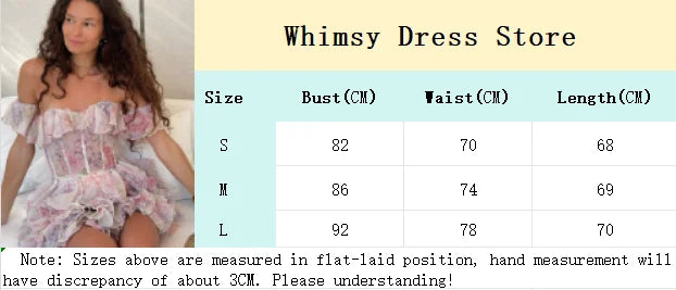 Fashion Flower Printed Ruffles Mini Dress For Women Chic Chiffon Bodycon High Waist Vestidos 2025 Lady Vacation Street Gowns New