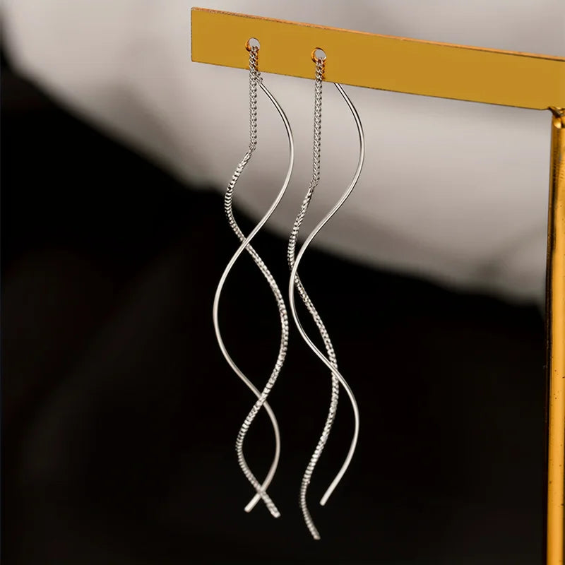 EVISPOL Long Tassel Earlines Fashion Dangle Earrings Before & After The Wave Design Suitable for Christmas Halloween Women Gift
