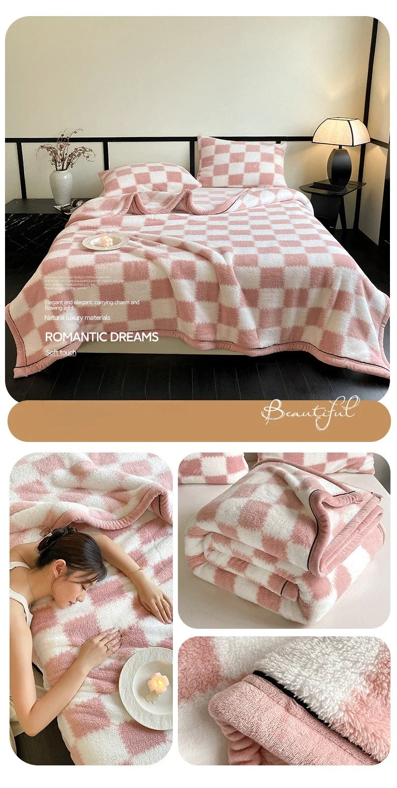 New Grade A Half-sided Velvet Autumn Winter Keep Warm Blankets for Bed Soft Fluffy Warmth Sofa Blanket Shawl Napping Blankets