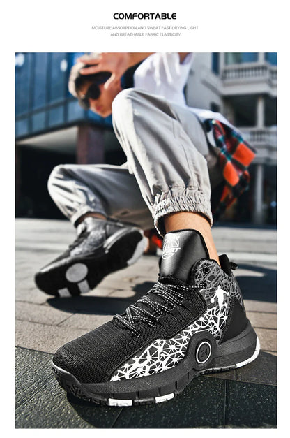 Kids Basketball Shoes Anti-slip High-Top Basketball Combat Boots Boys Girls Cushioned Trainers Children‘s Ankle Support Sneakers