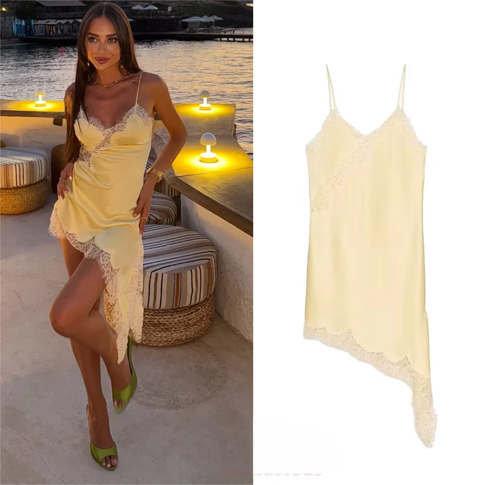 Black Lace Cami Tops Women V Neck Patchwork Sleeveless Y2K Girl Top Fashion 2025 Summer Fall Holiday Beach Top