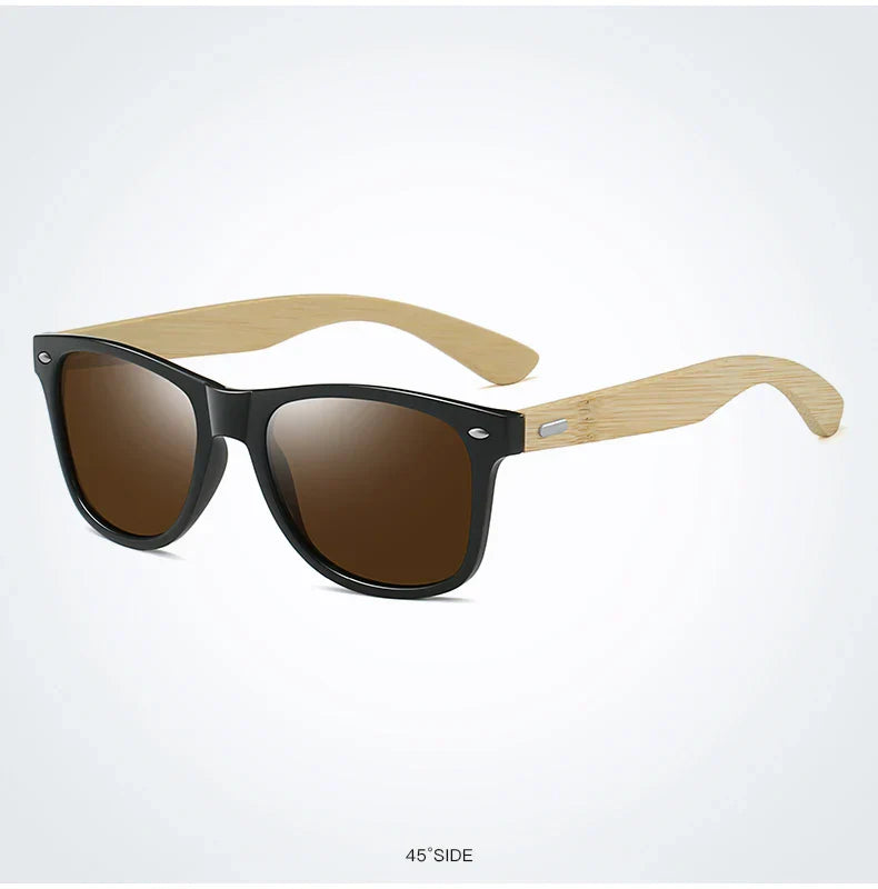 Fashion Bamboo Wood Vintage Square Sunglasses Men Women Luxury Brand Designer Sun Glasses Wooden Driving Fishing Eyewear