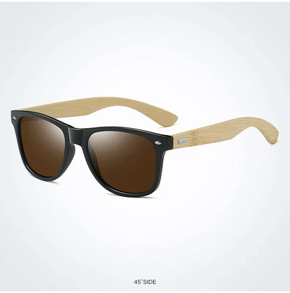 Fashion Bamboo Wood Vintage Square Sunglasses Men Women Luxury Brand Designer Sun Glasses Wooden Driving Fishing Eyewear