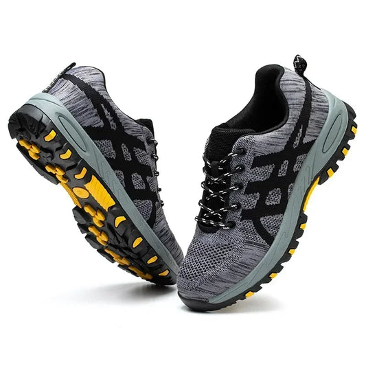 Men's Lightweight Breathable Safety Shoe Steel Toe Cap Anti-drop Anti-piercing Safety Boots for Construction Site Wear-resistant