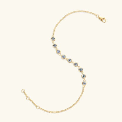 S925 Sterling Silver Bracelet for Women Round All Moissanite Charm Bracelets Chain Wedding Fine Jewelry Gifts pulseras