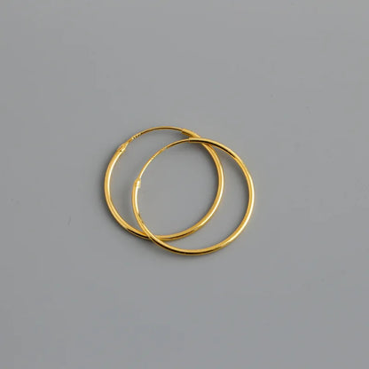 Genuine 925 Sterling Silver Fashion Korean Simple Hoop Earrings for Women Men Charming Chic Party Jewelry Accessories