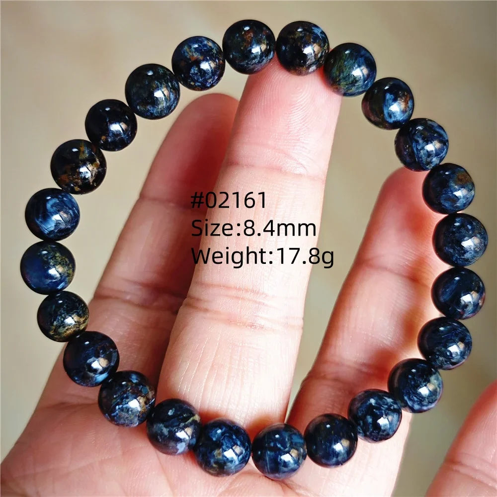 Natural Blue Pietersite Bracelet Women Men Beads Round Beads Chatoyant Cat Eye Fire Pietersite Namibia AAAAAA