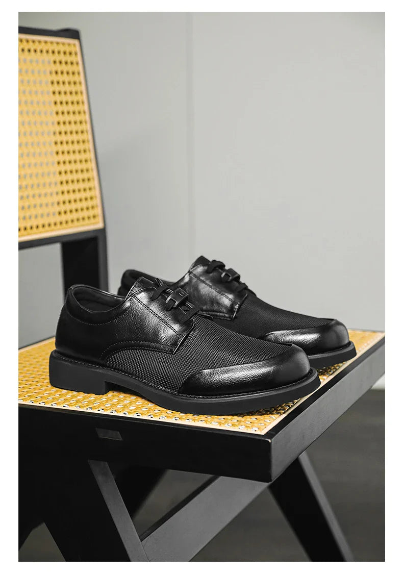 Summer New Leather Shoes Men's Business Hollow Holes Soft Bottom Men's Sandals Formal Wear Breathable Office Dress Shoes for Men
