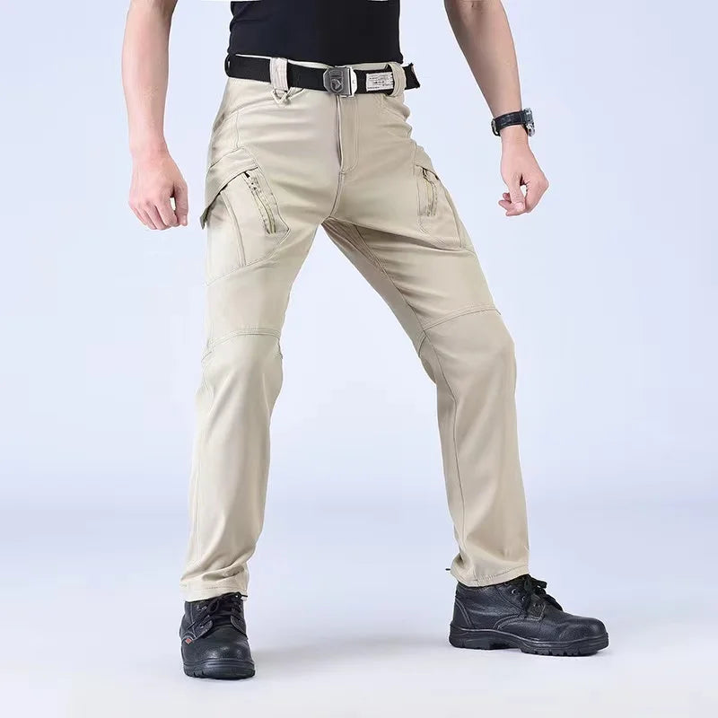 Men Elastic Military Spring Autumn Tactical Pants Camping Hiking Trekking Climbing Sharkskin Cargo Trousers Quick Dry Sports