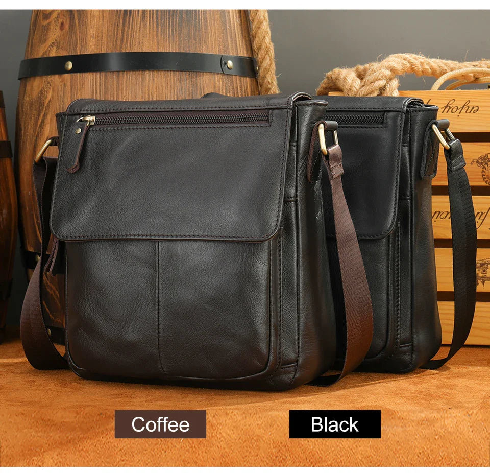 Men's Bags Genuine Leather Messenger Bag Crossbody Shoulder Bags For Male Casual Handbag Men Sling Pack For Work Business
