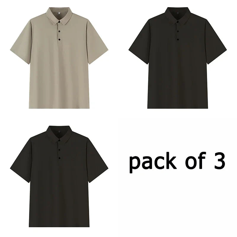 Polo Shirt Men Plus Size 4XL 5XL 6XL 7XL Short Sleeve Knitted Polo Shirts Loose Polos Oversized Tops Big Size Men Clothing T シャツ