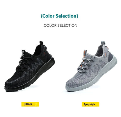 Light Breathable Sneaker Safety Shoes Steel Toe Shoes for Men Anti-slip Anti-impact Anti-puncture Outdoor Work Security Shoes