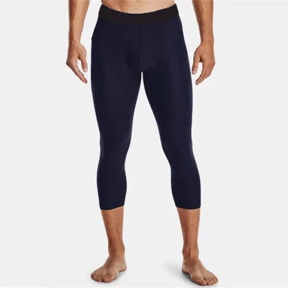 Men Compression 3/4 Leggings Sportswear Elastic Male Trousers Gym Tights Fitness Tracksuits Training Jogging Skinny Pants Men