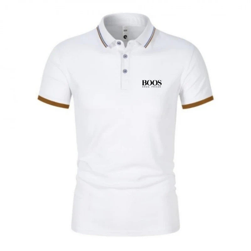 New men's high-quality short sleeved polo shirt, summer fashion, casual, comfortable, cool, breathable T-shirt top