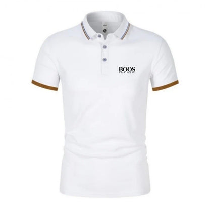 New men's high-quality short sleeved polo shirt, summer fashion, casual, comfortable, cool, breathable T-shirt top