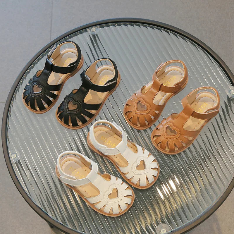 Children Summer Sandals Girls Roman Style Beach Shoes Baby Girls Hook Loop Flats Kids Gladiator Sandals Size 21-30