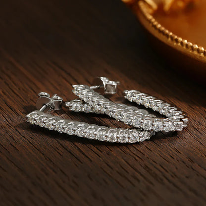 All Moissanite Earrings for Women Wedding Party Luxury Earring Jewelry s925 Sterling Sliver Plated 18k Gold Ear Stud