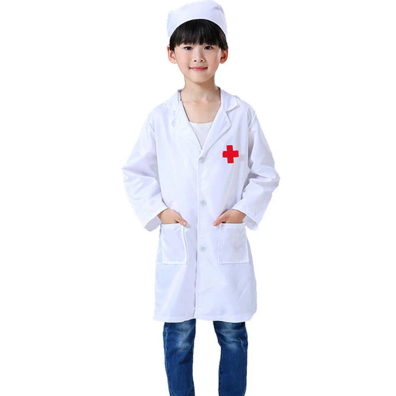Kids Cosplay Clothes Boys Girls Doctor Nurse Uniforms Fancy toddler Christmas Xmas Role Play Costumes Party Wear doctor gown