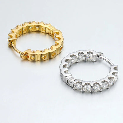 2.6cttw D Color Moissanite Earrings for Women 100% S925 Sterling Silver Hoop Earrings Plated 18K Fine Jewelry Wholesale