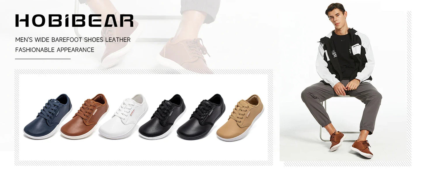 Unisex Wide Barefoot Shoes Women Men Zero Drop Minimalist Sneakers Artificial Leather Trail Walking Shoes