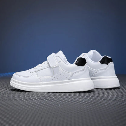 Breathable Sneakers Kids Boys Girls Sports Running Casual Shoe Leather Non-slip Soft Soled Children White Tennis Outdoor Shoes