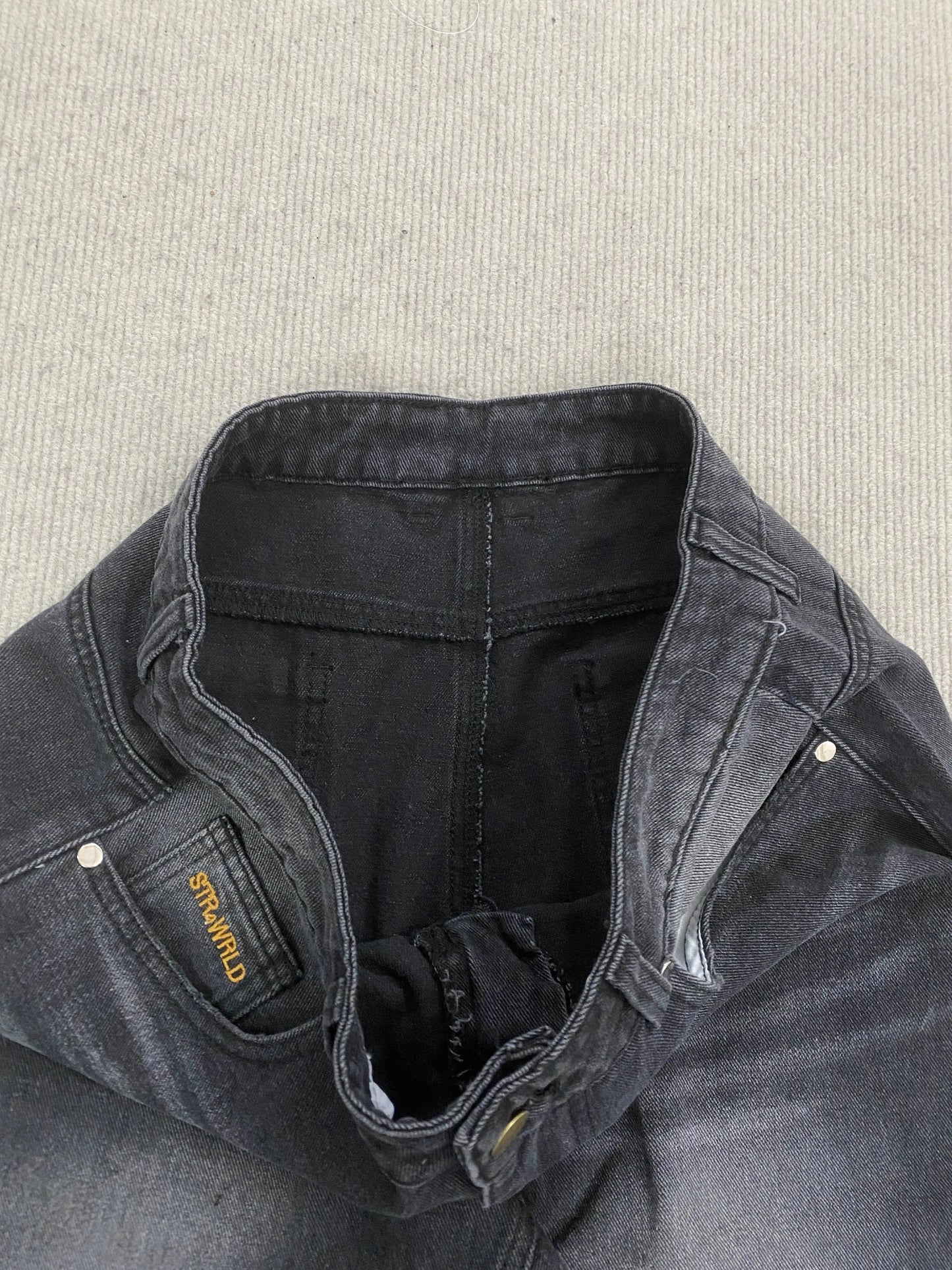 Calça jeans unissex estilo casual de rua, estilo ins, corte reto, lavagem envelhecida retrô, usada, novidade primavera 2026, street style americano.