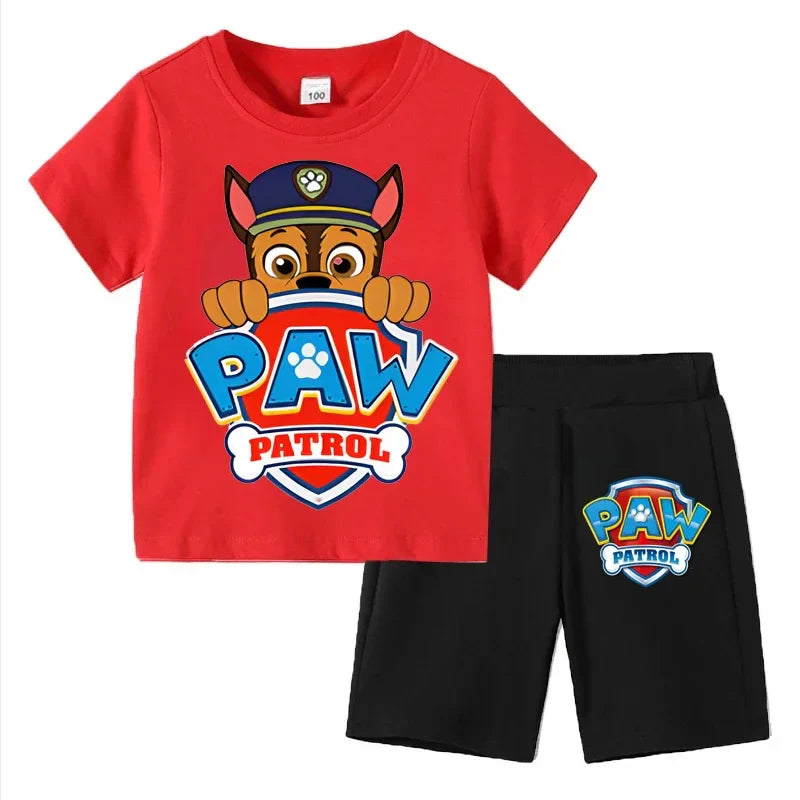 Kids Set Boys Short Sleeve T-Shirt Top+Shorts 2-Piece Outfits Boys Cartoon Suit 3-8Years Children Clothes For Summer