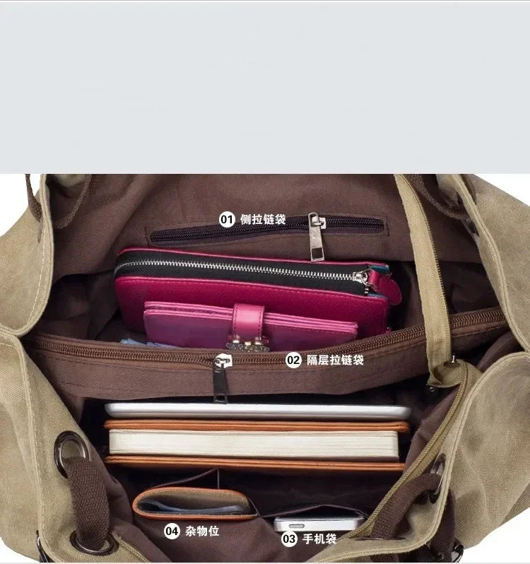 2024 New Arrival Women's Bag Fashion Casual Canvas Bag Large Capacity Handbag Shoulder Messenger Bag Many Colors BD866