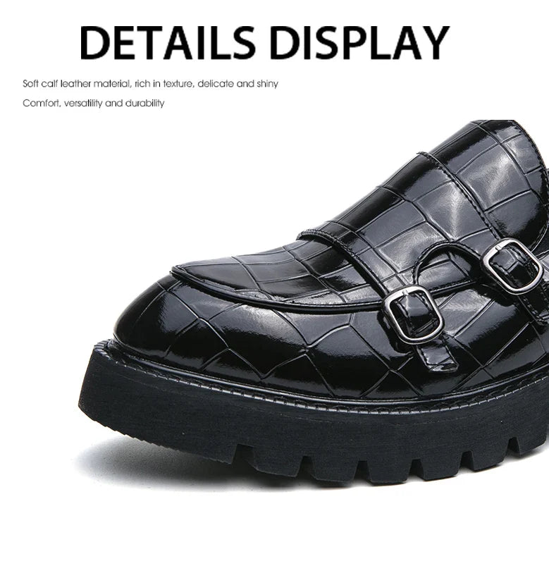 Classic Men's Dress Shoes Slip On Leather Loafers Men Platform Social Shoes For Men Fashion Casual Business Formal Shoes Male