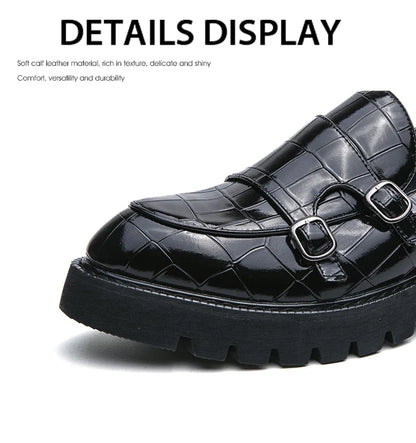 Classic Men's Dress Shoes Slip On Leather Loafers Men Platform Social Shoes For Men Fashion Casual Business Formal Shoes Male
