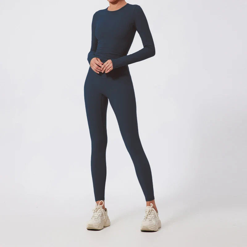 2Pcs Sets Gym Clothes Sports Outfit Suit Women Outdoors Workout Tights Set Yoga Wear Female Running Training T-Shirt