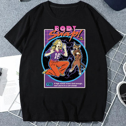 Let's Sacrifice Toby Horror Satanist Graphic Tops Unique Creative Cartoon Streetwear Unisex Scary Short-sleev Tee Ropa Hombre
