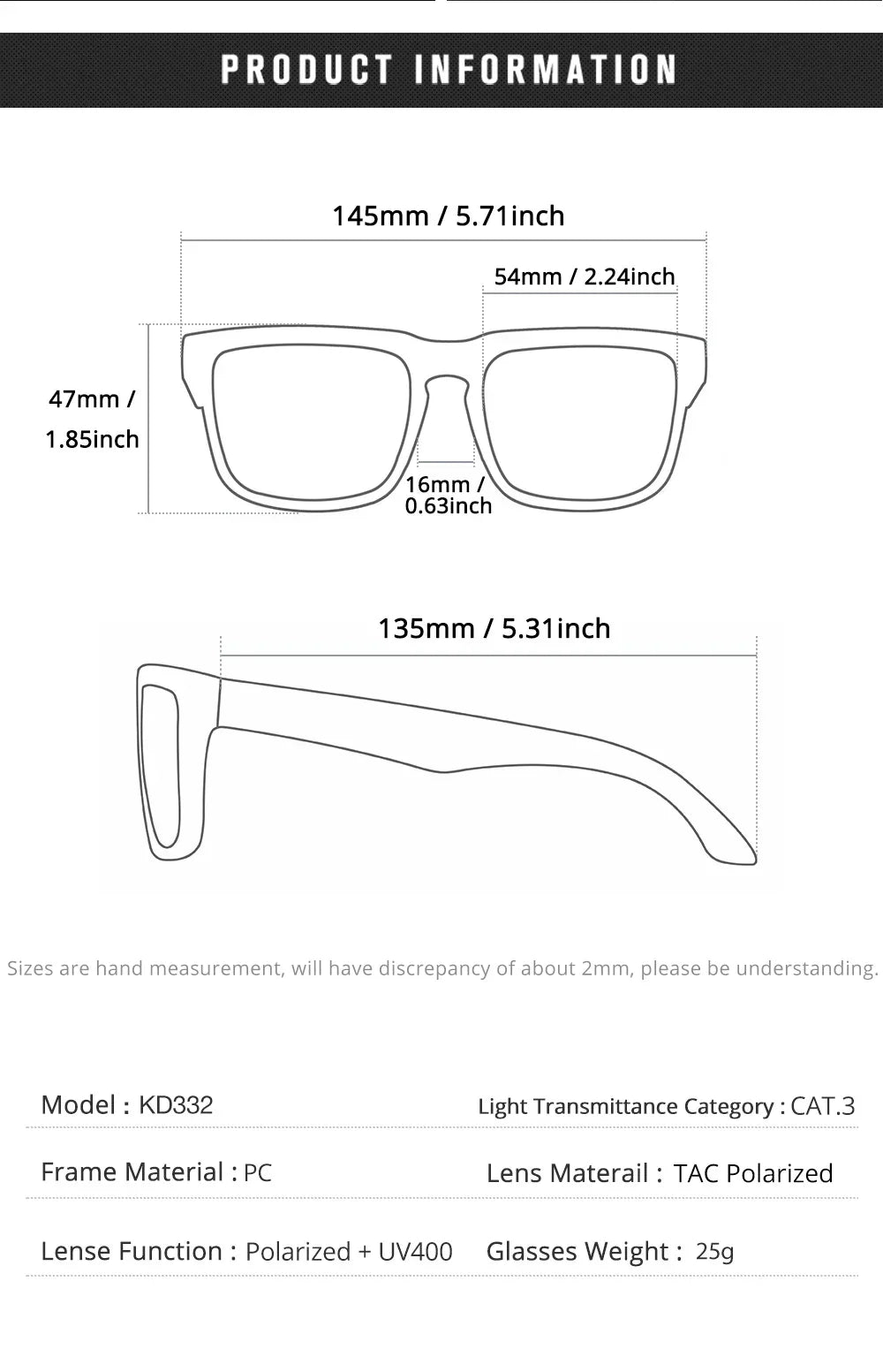 Unisex Square Sunglasses Polarized Coated Lens Suitable For Driving Fishing Sunglasses Anti-Blue Light Computer Eyeglasses