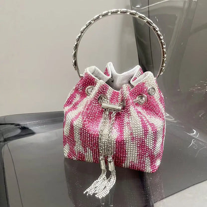Luxury Designer Women's Handbag Crystal Shiny Rhinestones Diamond Evening Bag Wedding Party Clutch Purse Shoulder Crossbody Bag