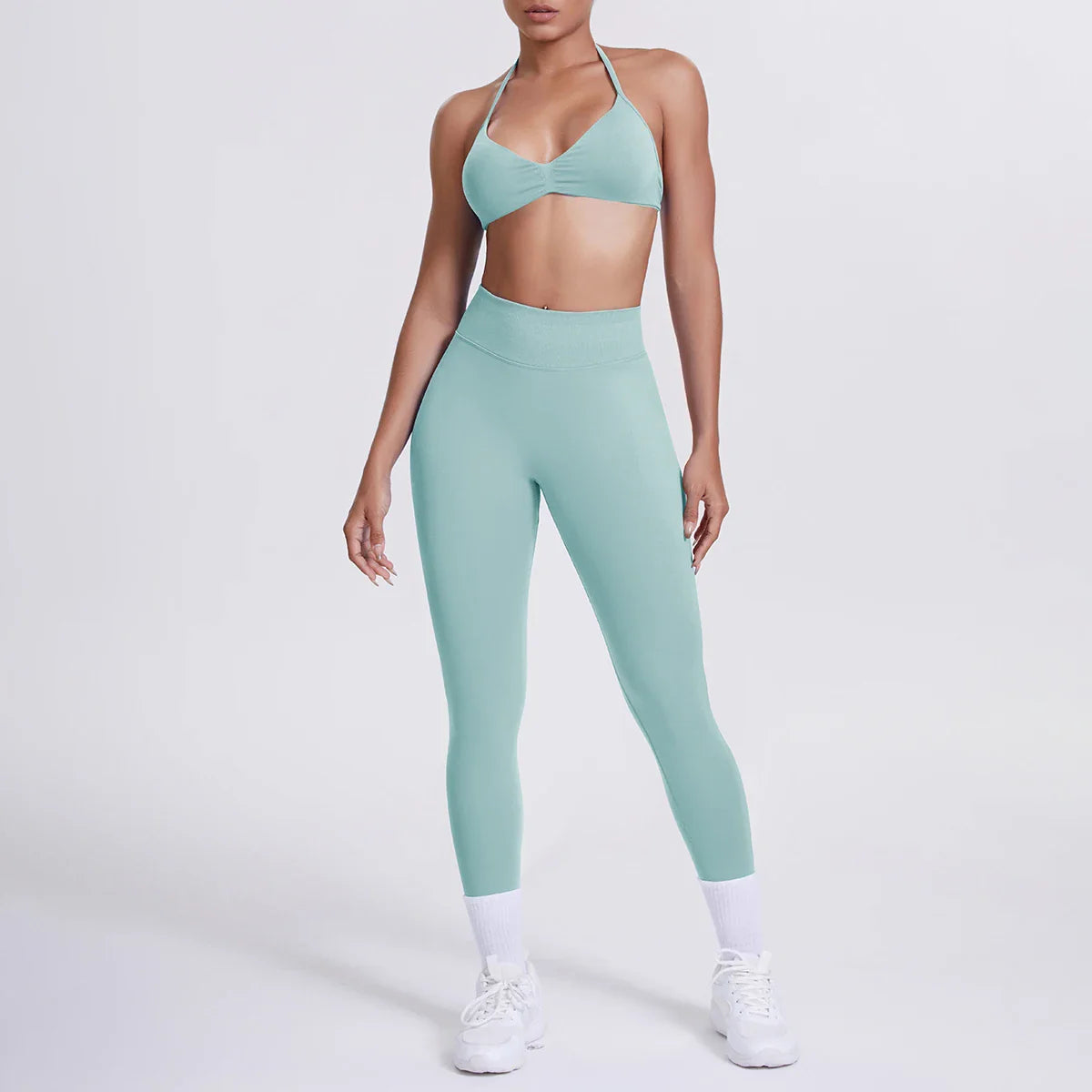 Women 2pcs Patchwork Sport Yoga Suit Training Sleeveless Sport Gym Tops Tummy Control Slimming Booty Leggings Yoga Suit Sports