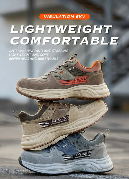 Anti-Puncture Work Shoe For Man  breathable Safety Work Sneakers with iron Toe Indestructible shoes Breathable Work Boots