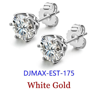 0.5-2ct Moissanite Diamond Stud Earrings for Women Original 925 Sterling Silver Lady's Moissanite Earring New 2026