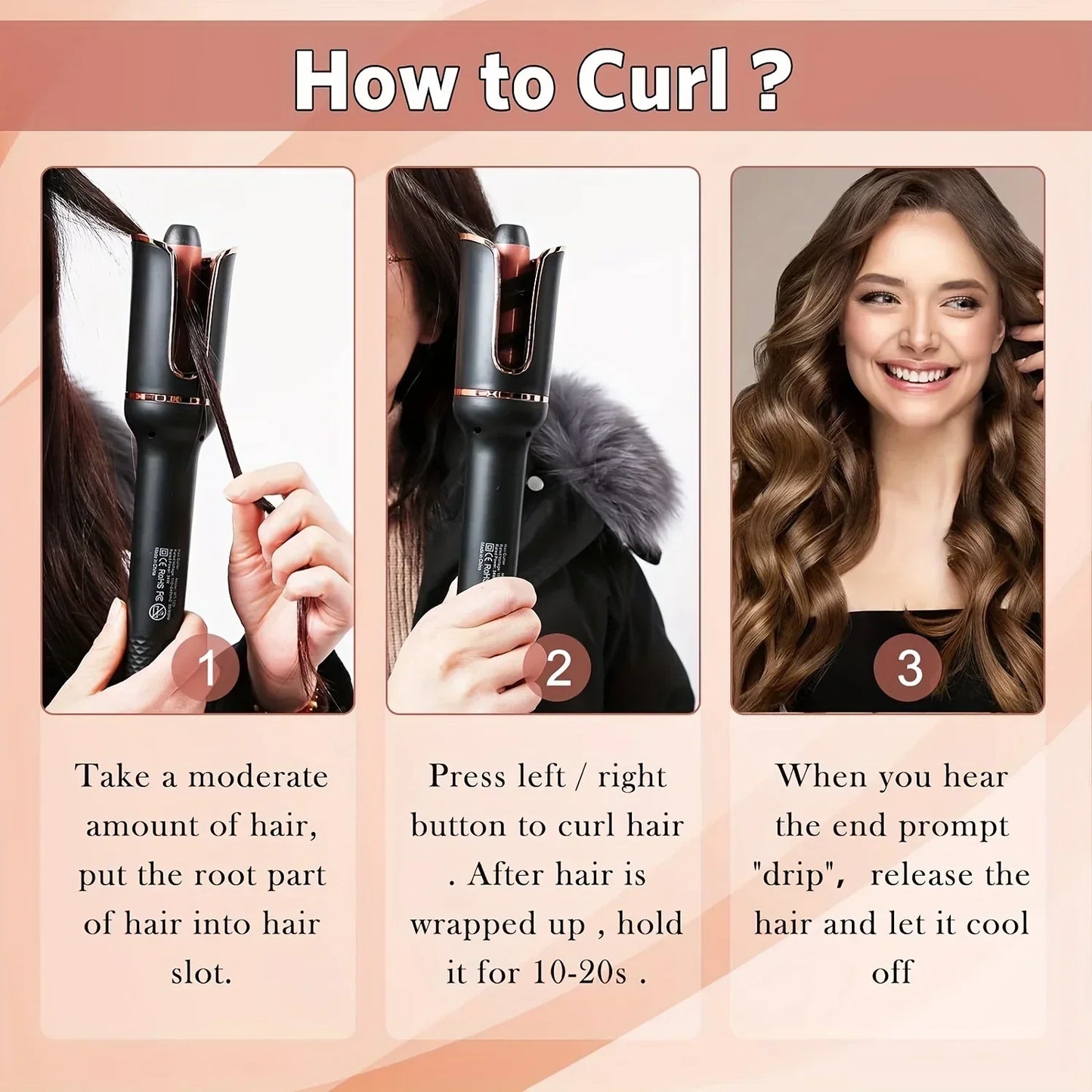 Professional curling irons Ceramic auto-rotating air curling irons Air spinning rod styler Curling irons Styling tools