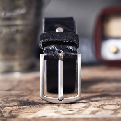 Retro Casual Cowhide Genuine Leather Men's Pin Buckle Belt, StudentBelt, Simple Classic Belt