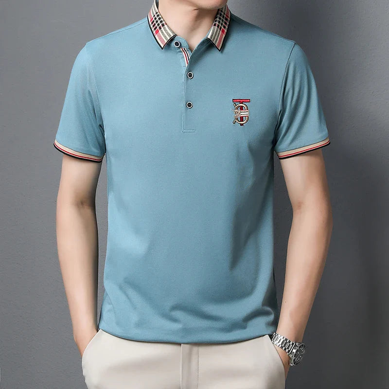 Men's Summer New Embroidered Short Sleeved Polo Shirt Luxury Brand Trendy Casual Lapel T-Shirt Breathable Top Men's Clothing