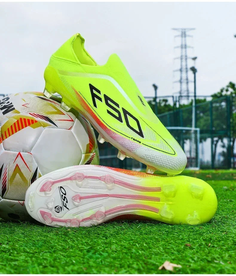 New Men Football Boots Non-Slip Boys Cleats Hot-selling Soccer Shoes Grass Outdoor Match Sneakers High-quality High-top Light